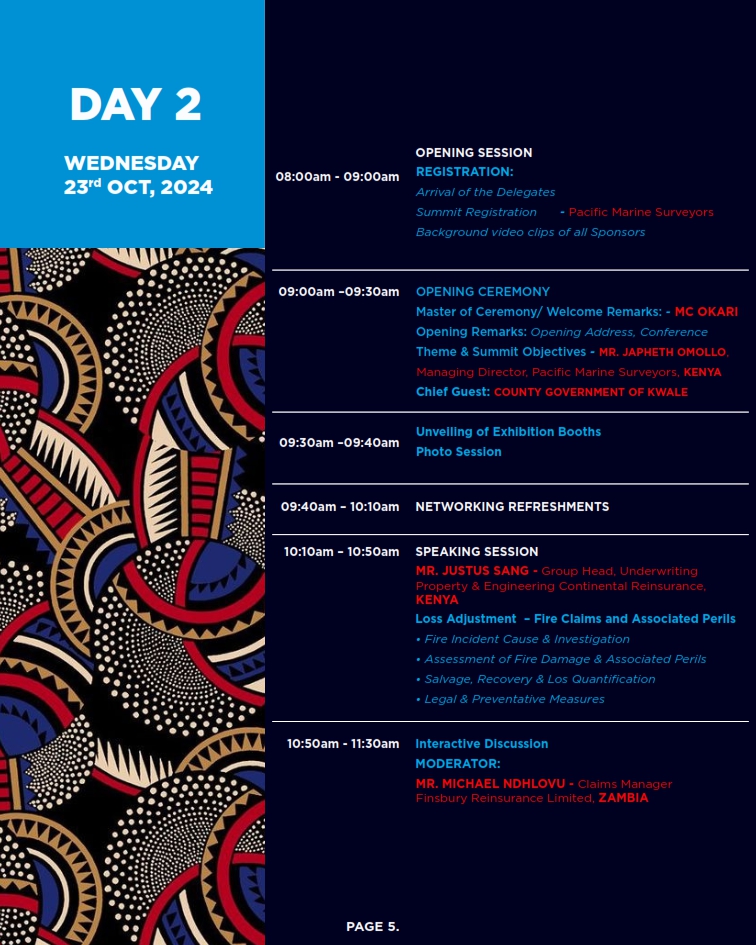 Program Pacific Marine African Annual Summit 2024